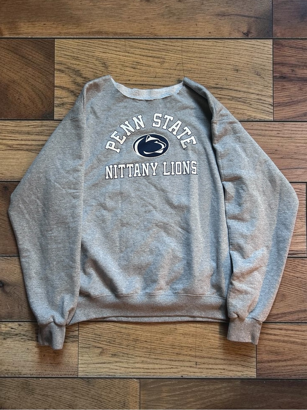 Women’s Champion Penn State Nittany Lions Gray Off Shoulder Sweatshirt